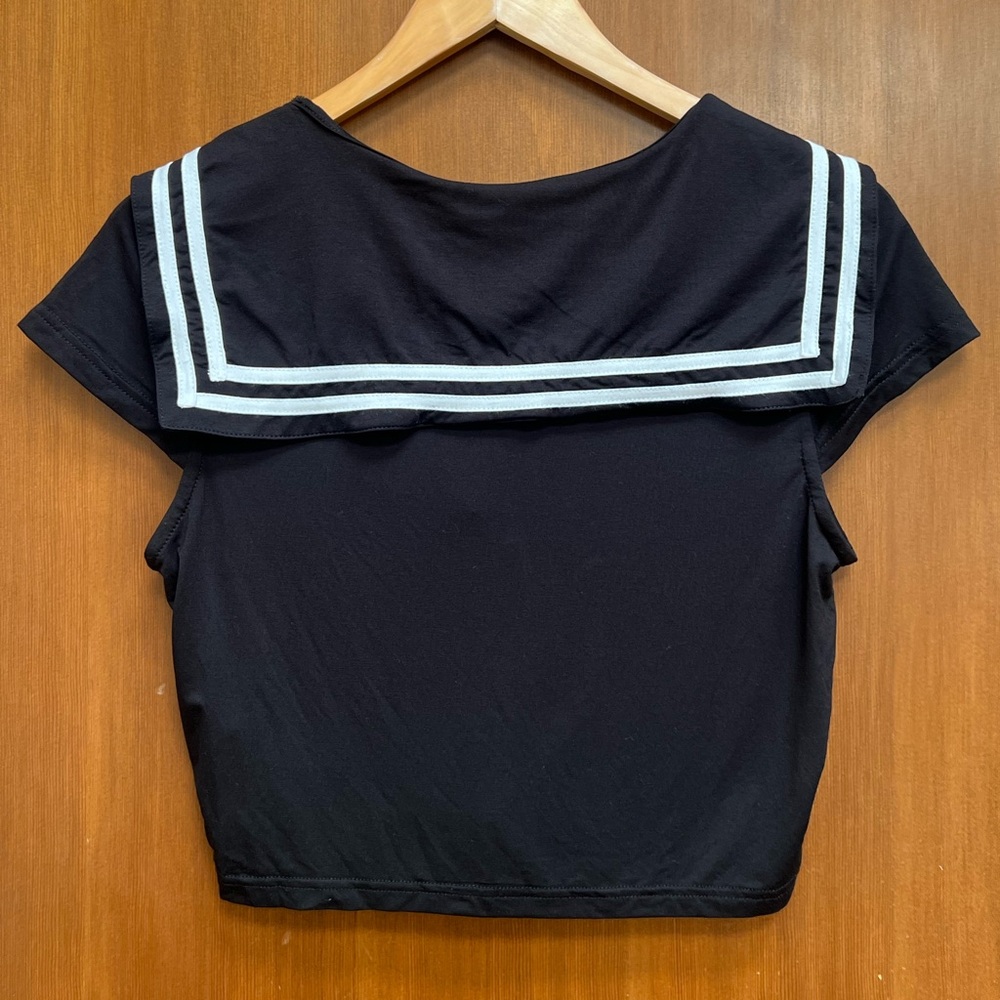 NEW Killstar Anri Black Sailor Crop Top - Picture 4 of 8